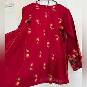 Red kurta top